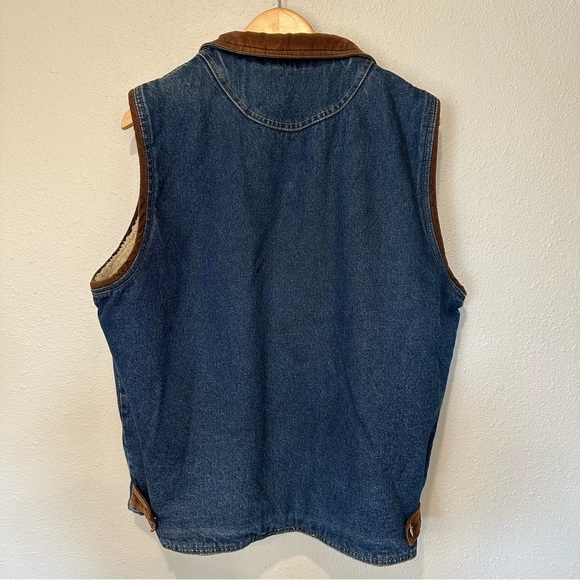 Wrangler Vintagr Men's Blue Denim Vest with Corduroy Collar - Picture 11 of 15